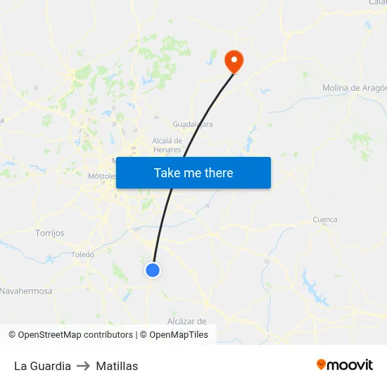 La Guardia to Matillas map