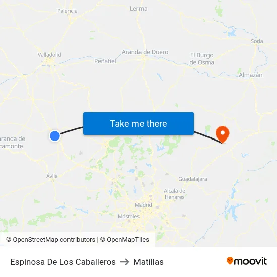 Espinosa De Los Caballeros to Matillas map
