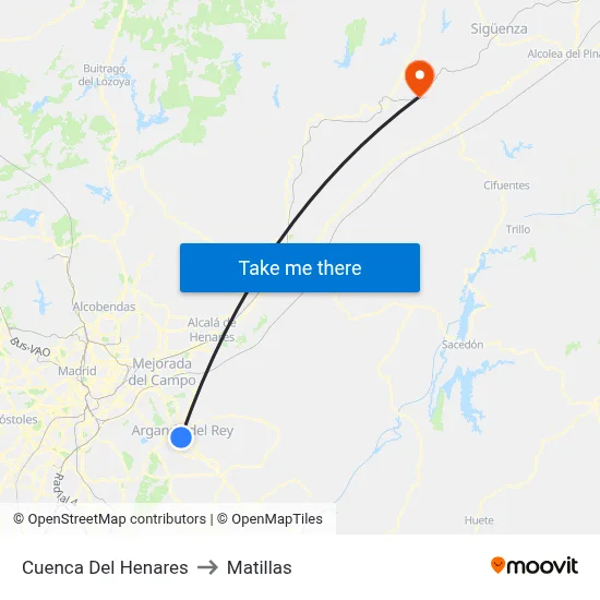 Cuenca Del Henares to Matillas map