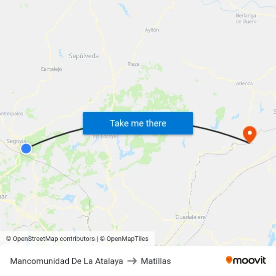 Mancomunidad De La Atalaya to Matillas map