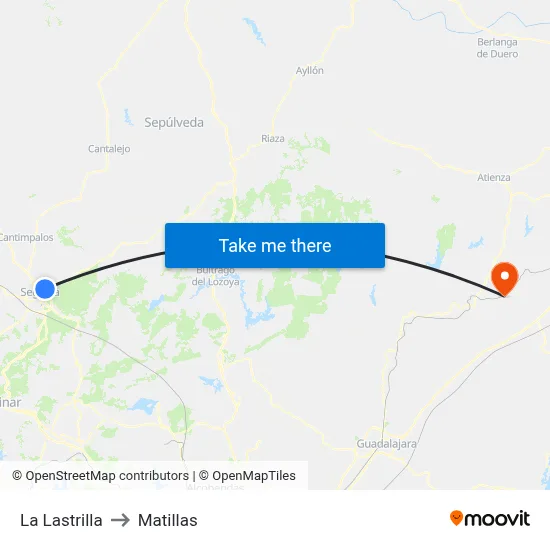 La Lastrilla to Matillas map