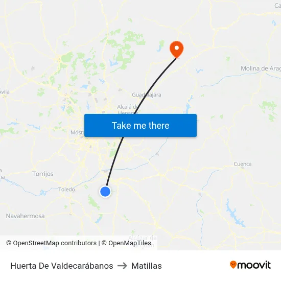 Huerta De Valdecarábanos to Matillas map