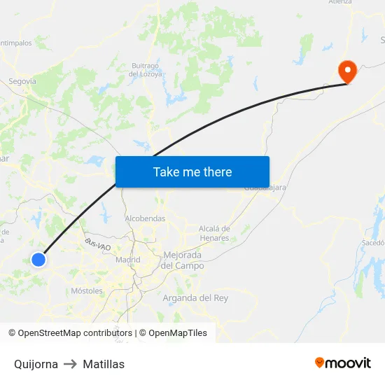 Quijorna to Matillas map