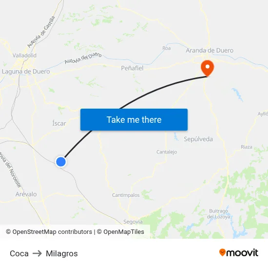 Coca to Milagros map