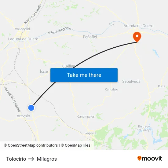 Tolocirio to Milagros map