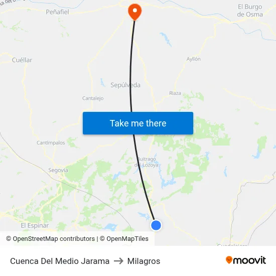 Cuenca Del Medio Jarama to Milagros map