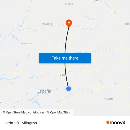Urda to Milagros map