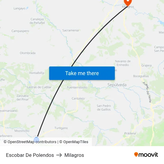 Escobar De Polendos to Milagros map