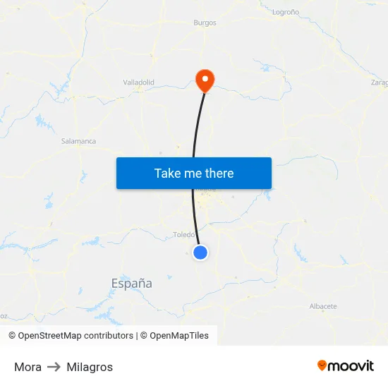 Mora to Milagros map