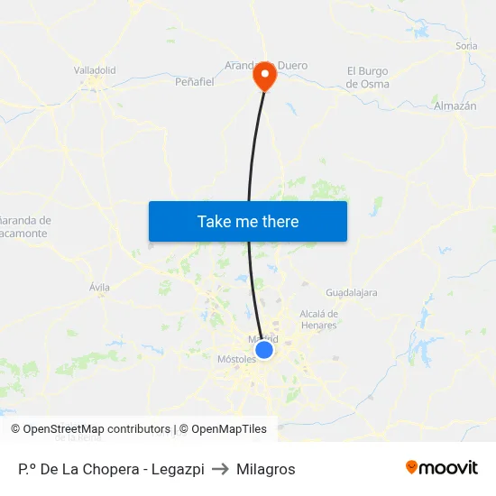 P.º De La Chopera - Legazpi to Milagros map