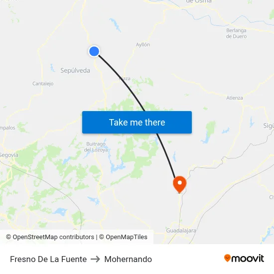 Fresno De La Fuente to Mohernando map