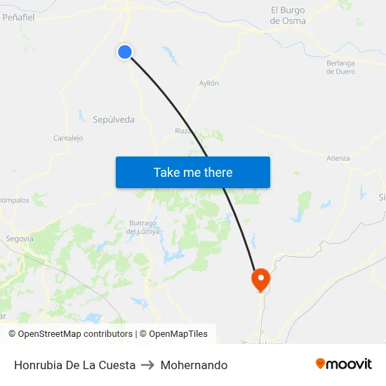 Honrubia De La Cuesta to Mohernando map