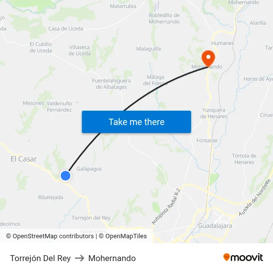 Torrejón Del Rey to Mohernando map