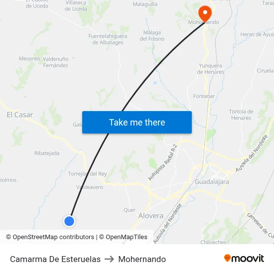 Camarma De Esteruelas to Mohernando map