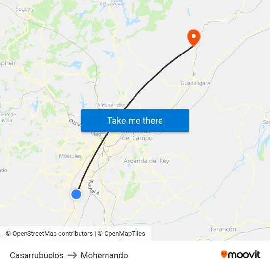 Casarrubuelos to Mohernando map