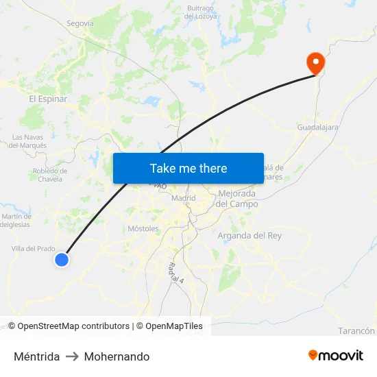 Méntrida to Mohernando map