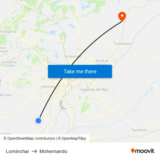 Lominchar to Mohernando map