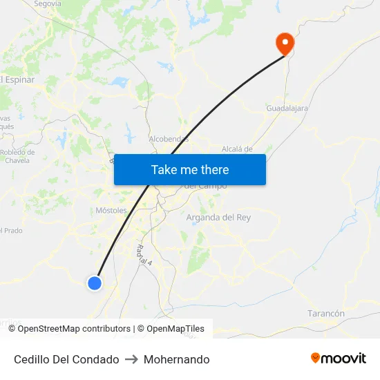 Cedillo Del Condado to Mohernando map