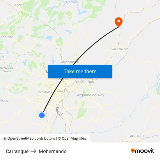 Carranque to Mohernando map