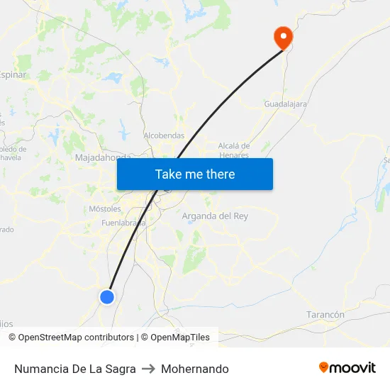 Numancia De La Sagra to Mohernando map