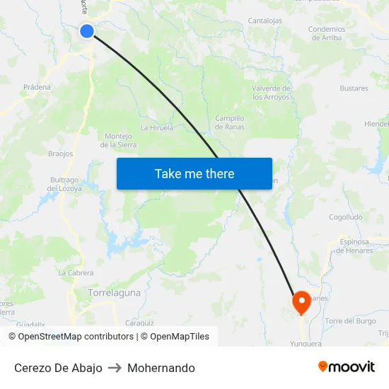 Cerezo De Abajo to Mohernando map
