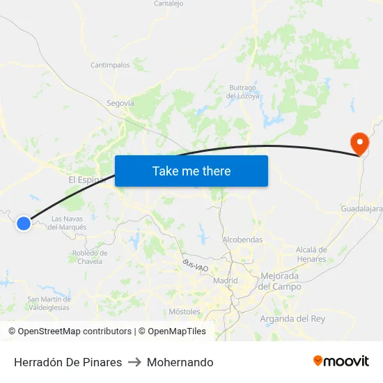 Herradón De Pinares to Mohernando map