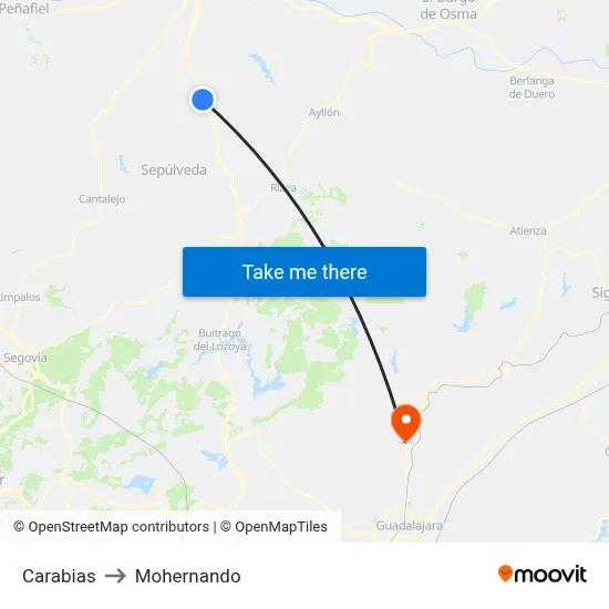 Carabias to Mohernando map