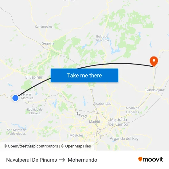 Navalperal De Pinares to Mohernando map