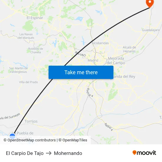 El Carpio De Tajo to Mohernando map