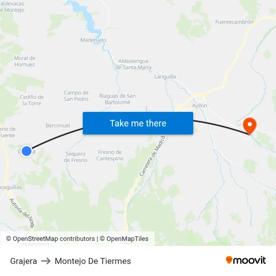Grajera to Montejo De Tiermes map