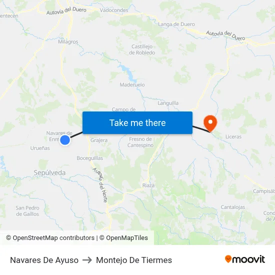 Navares De Ayuso to Montejo De Tiermes map
