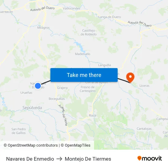 Navares De Enmedio to Montejo De Tiermes map