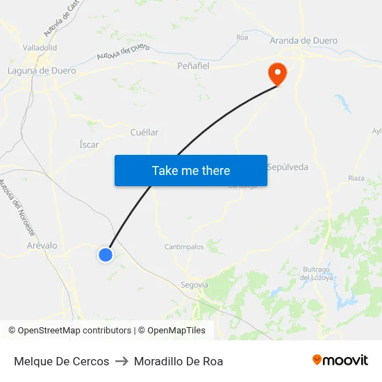 Melque De Cercos to Moradillo De Roa map