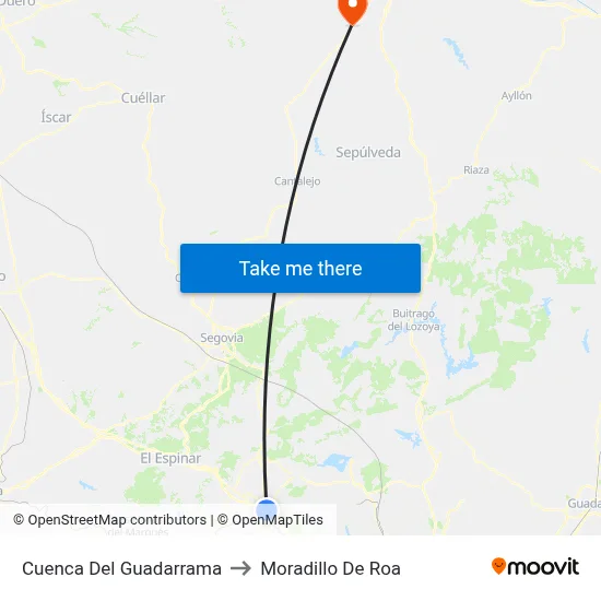 Cuenca Del Guadarrama to Moradillo De Roa map