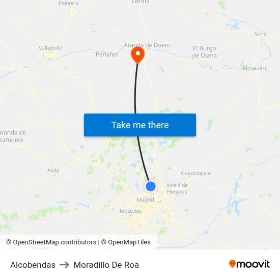 Alcobendas to Moradillo De Roa map