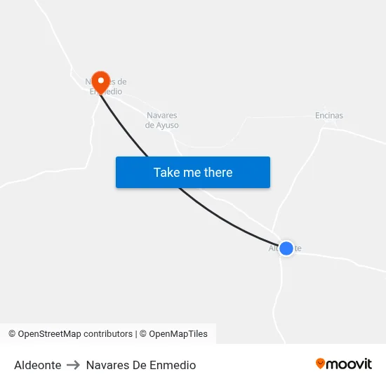 Aldeonte to Navares De Enmedio map