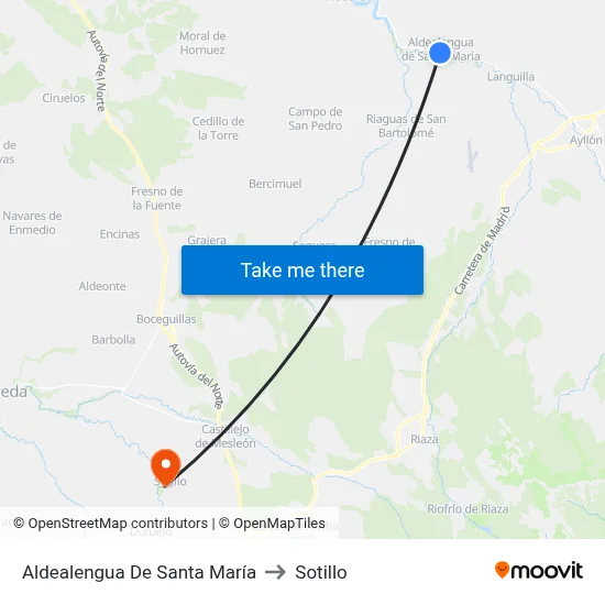 Aldealengua De Santa María to Sotillo map