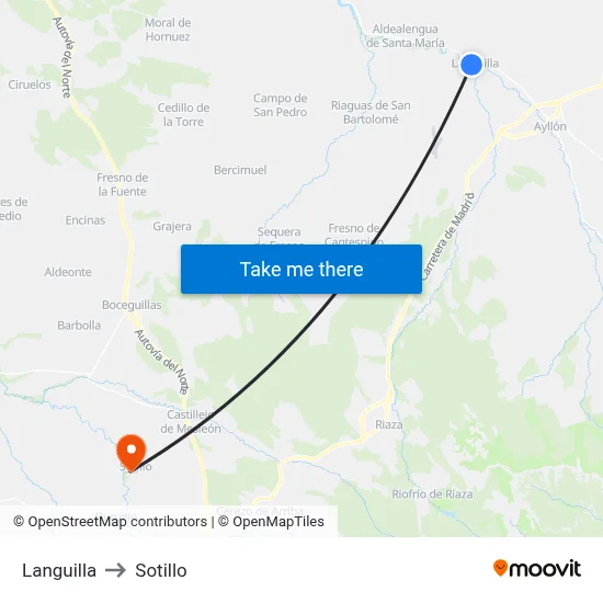 Languilla to Sotillo map