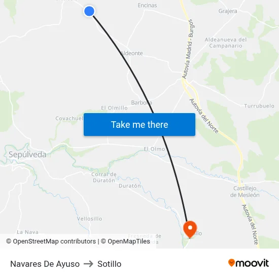Navares De Ayuso to Sotillo map