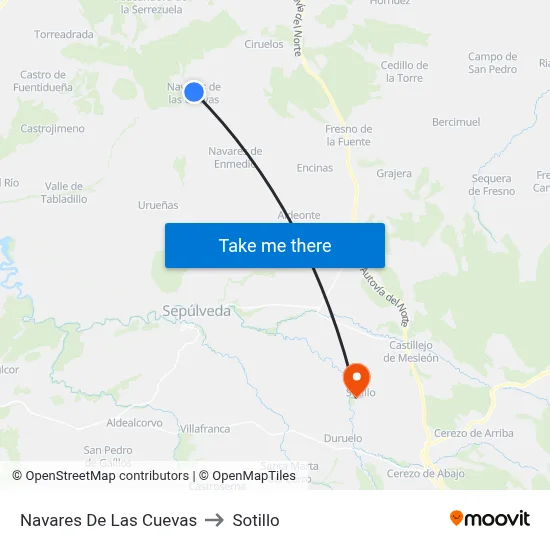 Navares De Las Cuevas to Sotillo map
