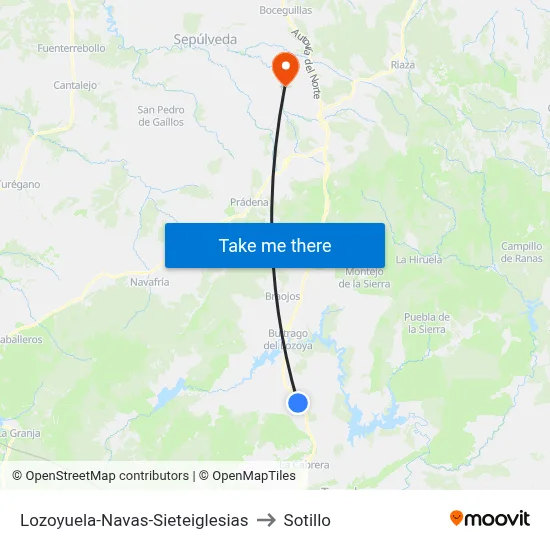 Lozoyuela-Navas-Sieteiglesias to Sotillo map