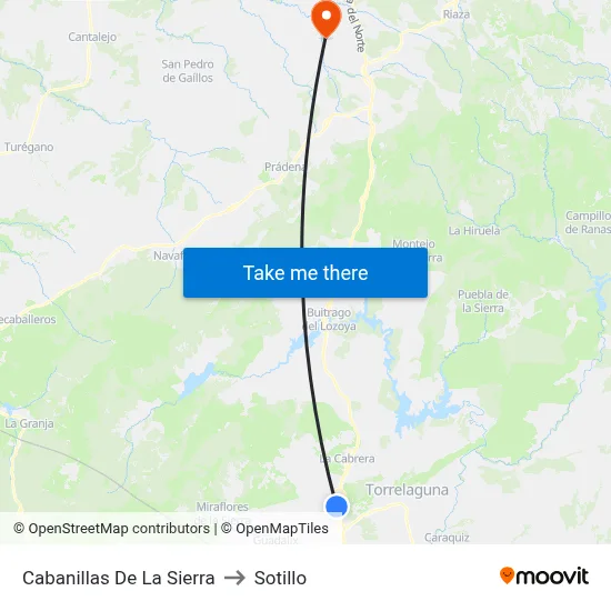 Cabanillas De La Sierra to Sotillo map