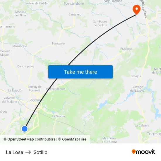 La Losa to Sotillo map