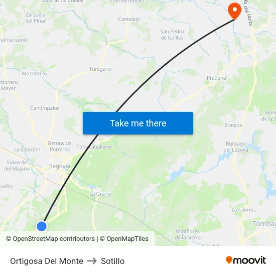 Ortigosa Del Monte to Sotillo map