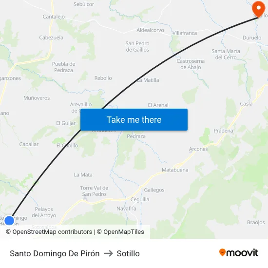 Santo Domingo De Pirón to Sotillo map