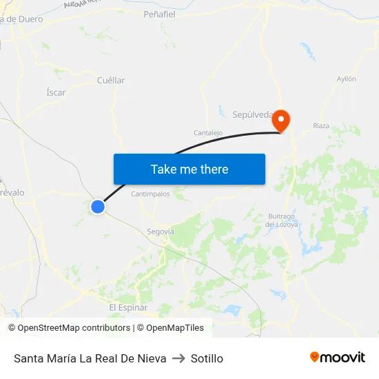 Santa María La Real De Nieva to Sotillo map