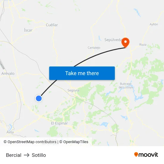 Bercial to Sotillo map