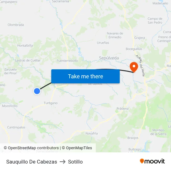 Sauquillo De Cabezas to Sotillo map