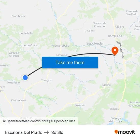 Escalona Del Prado to Sotillo map