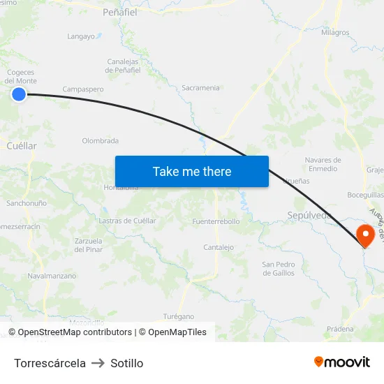 Torrescárcela to Sotillo map